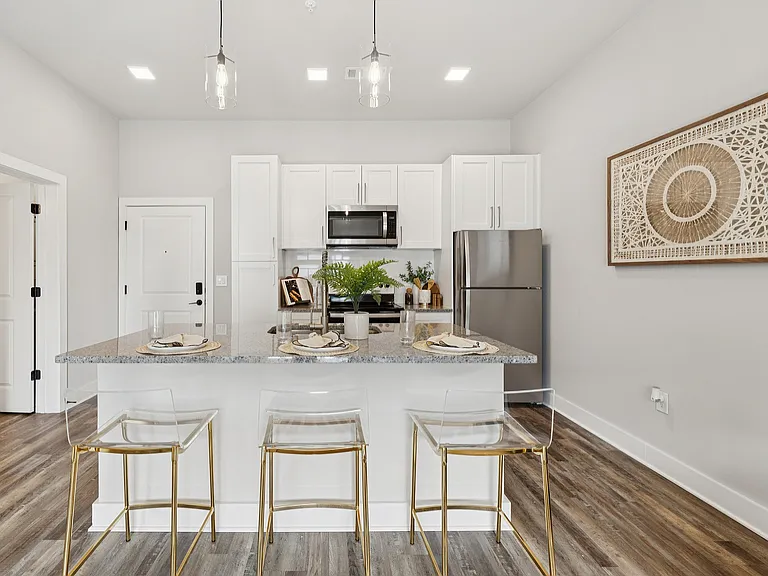 model kitchen from living room