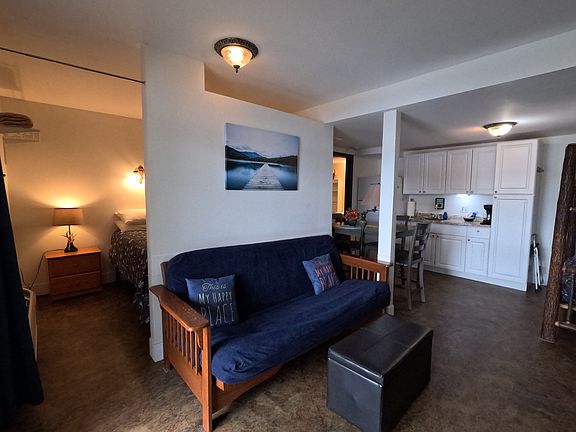 queen bedroom and main living area