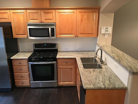 Kitchen with stainless steel appliances