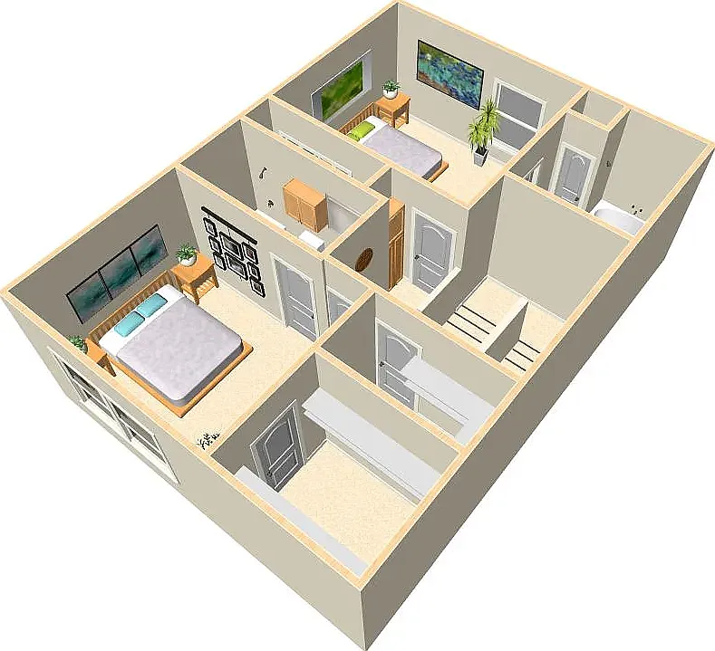 Floor plan 2 BED 2 BATH