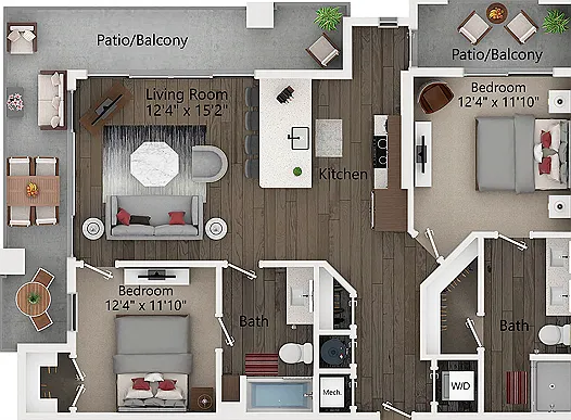 B3 | Two Bedroom Floor Plan B3 | Two Bedroom Floor Plan