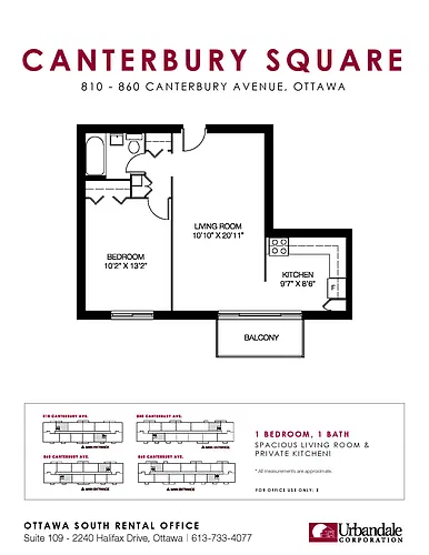 Floor plan Renovated 1 Bedroom 1 Bed 1 Bath