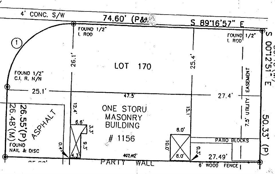 Survey of 1156 Dover Ct. 