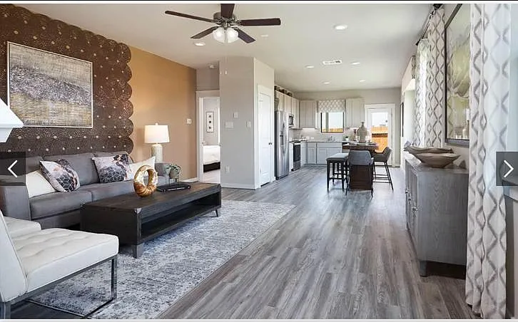 Model home picture for furniture arrangement reference only