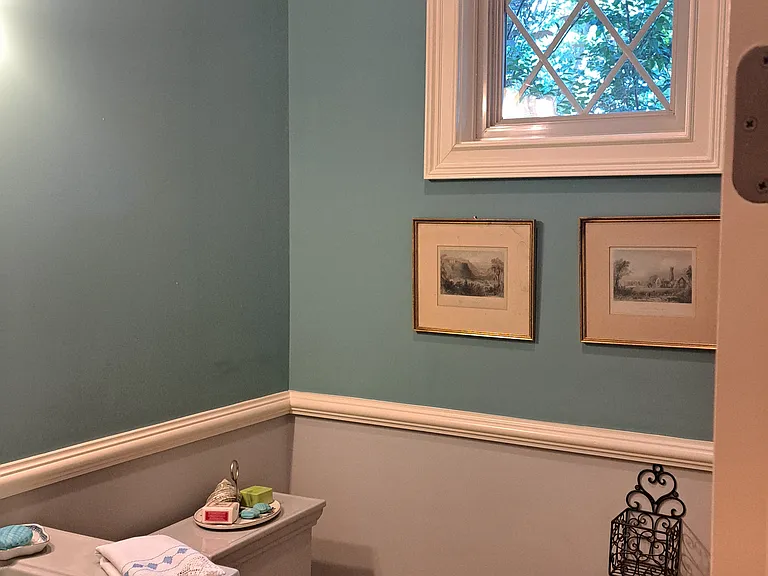 Powder room off main entry