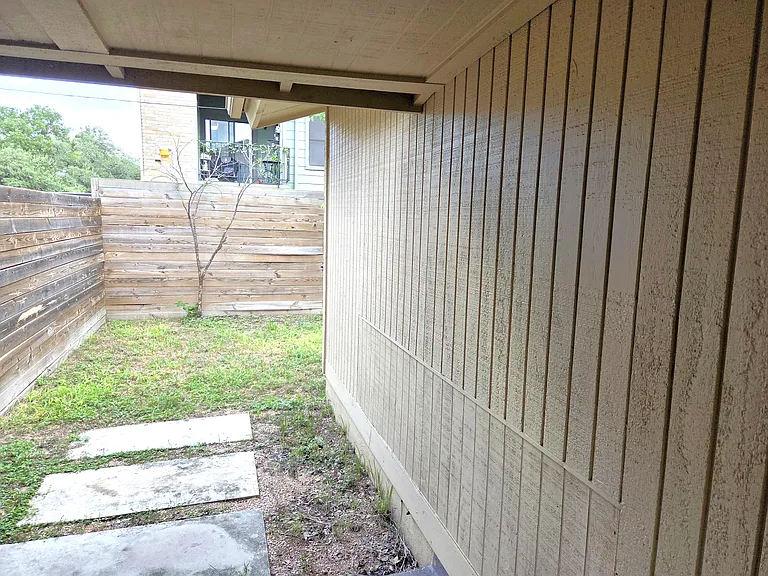 Fenced backyard