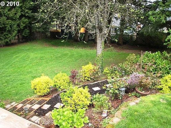 Fully landscaped backyard