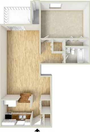 One bedroom floor plan One bedroom floor plan