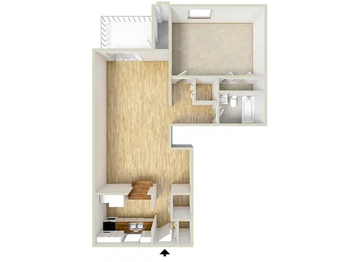 Floor plan One Bedroom Lower