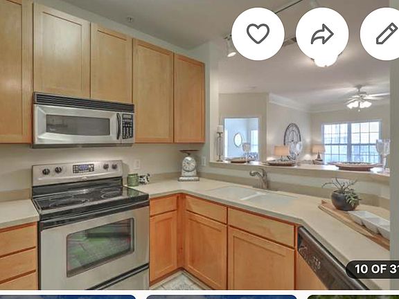 Nicely Appointed Kitchen! Looking towards Living Room.