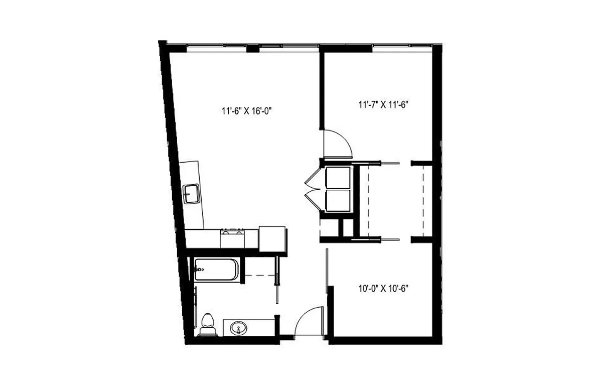 Floor plan 1 Bedroom + Den - A+5