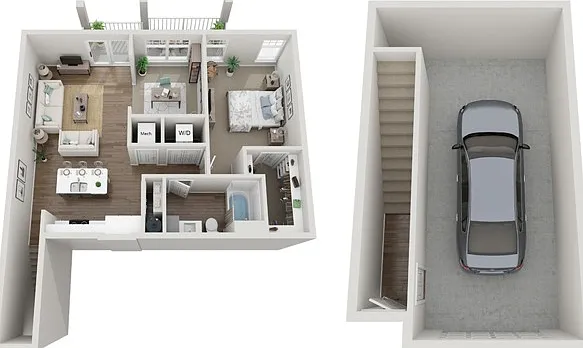 Floor Plan 1K | Seasons at River View | Apartments in Pleasant Prairie, WI Floor Plan 1K | Seasons at River View | Apartments in Pleasant Prairie, WI