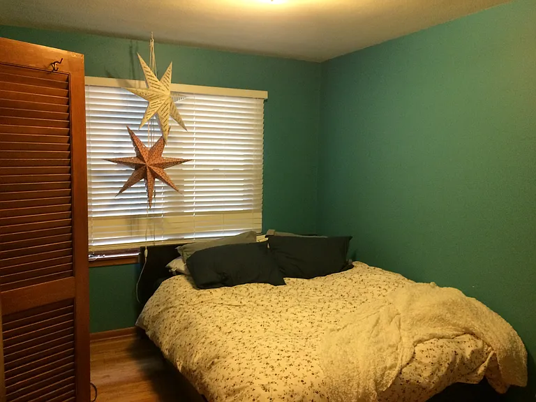Bedroom 1 (now painted white)