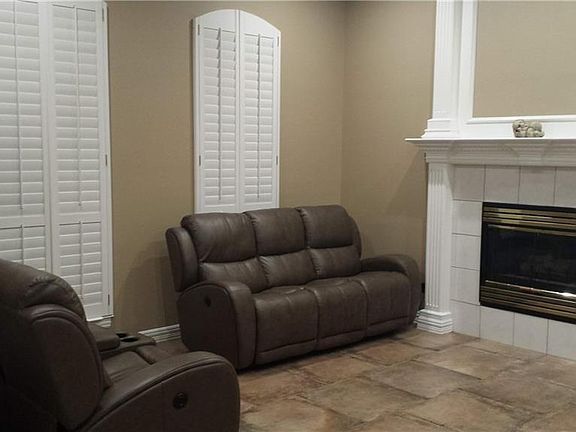 Formal living with gas fireplace