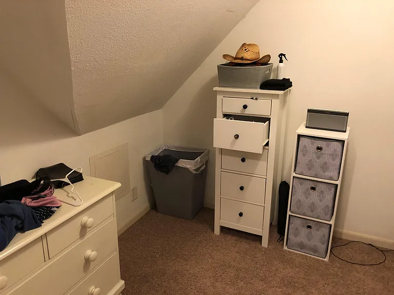 Walk-in closet space on 3rd floor. Large enough for full sized dressers.