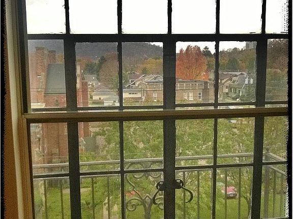 Large window facing sunset