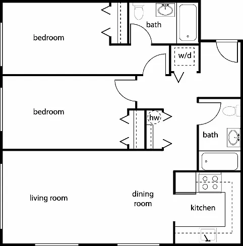 Floor plan Two-Bedroom
