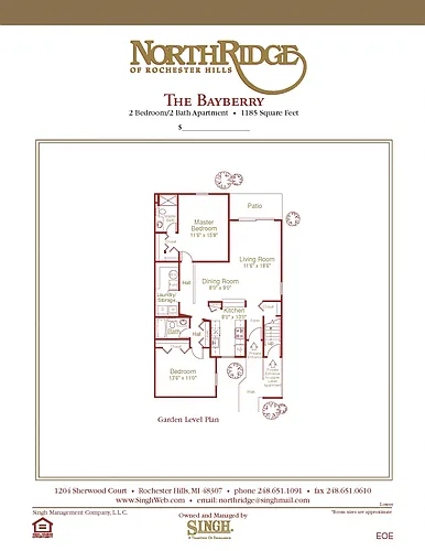Floor plan Bayberry Garden