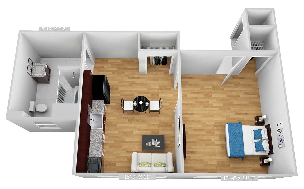 Floor plan 1 Bedroom 1 Bathroom