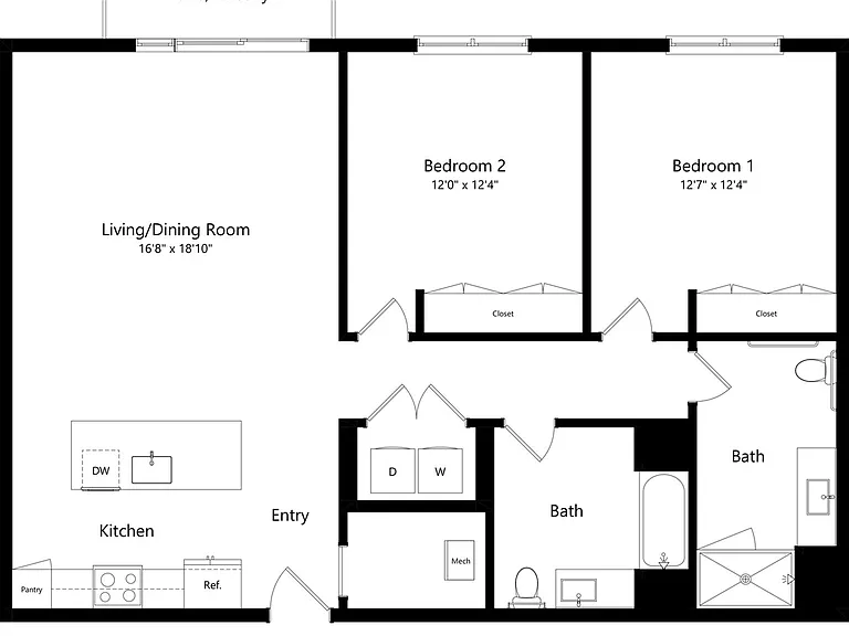 2 Bed 2 Bath | 1254 sq ft 2 Bed 2 Bath | 1254 sq ft