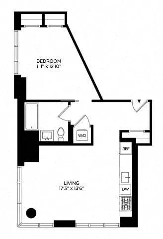 Floor plan 1BA Penthouse North