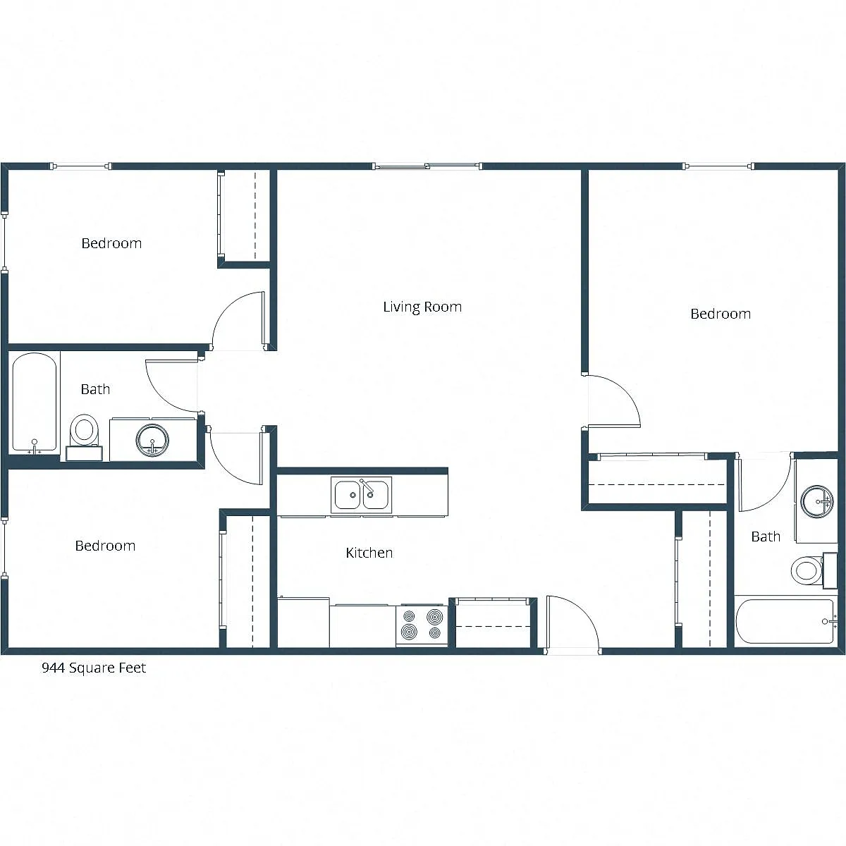 Floor plan Three Bedroom 32A