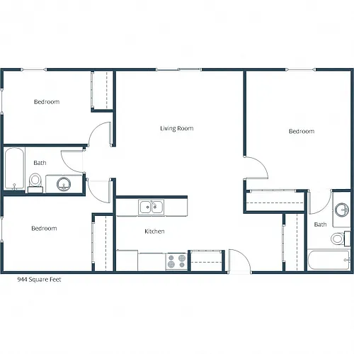 Floor plan Three Bedroom 32A
