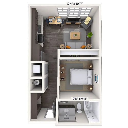Floor plan Studio 0x1 540 SF