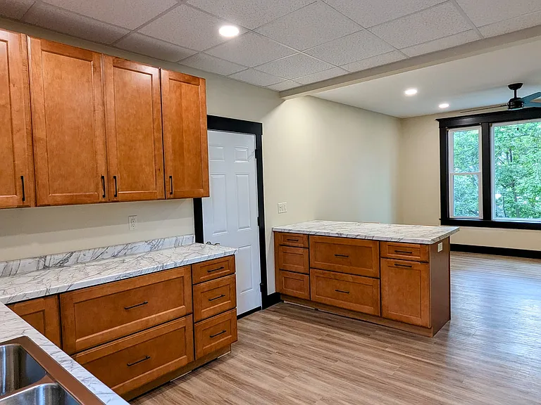 Kitchen & Living Room. Everything is newly renovated.