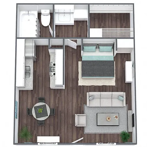 Floor plan S1: 0 Bed 1 Bath