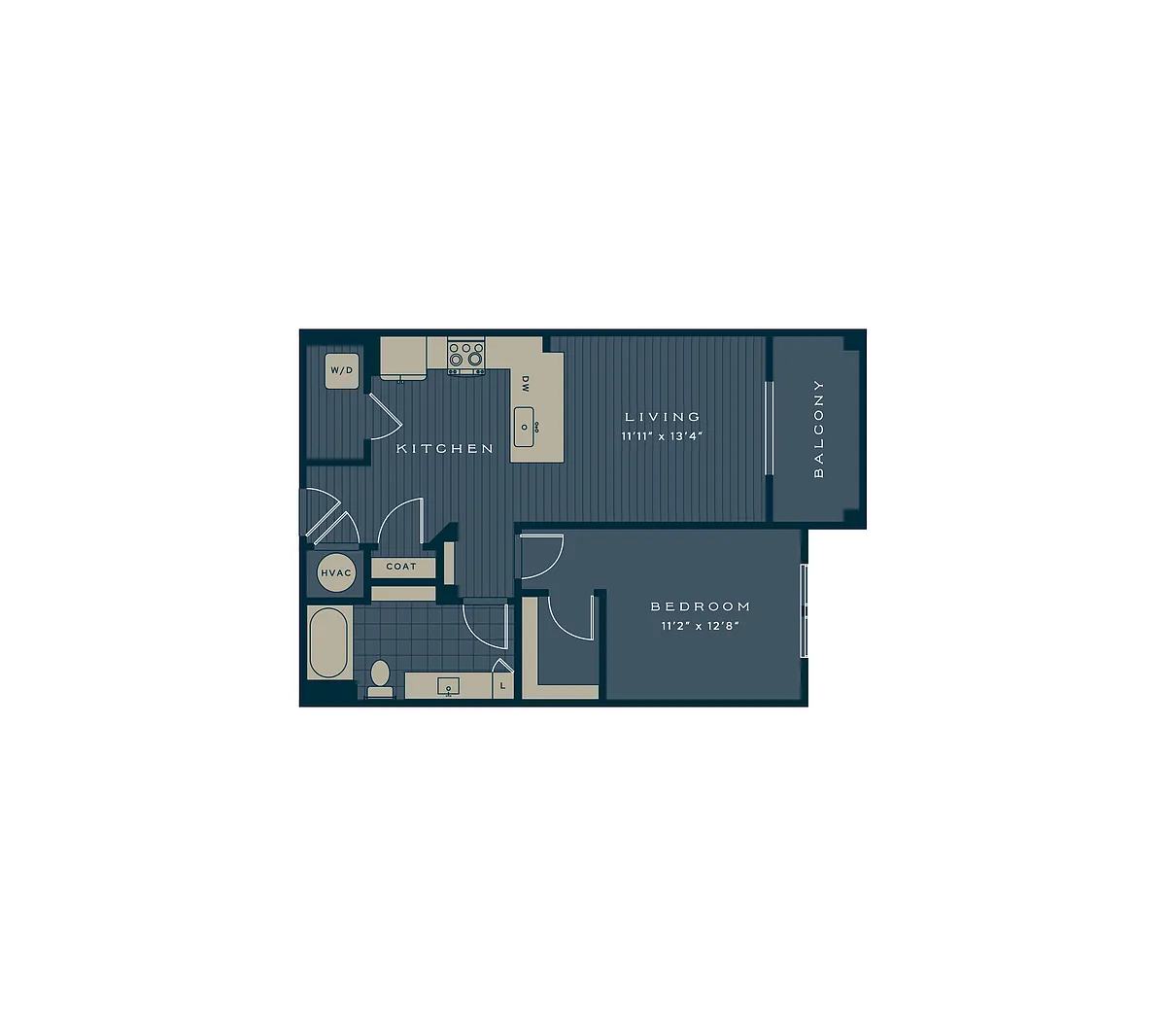 Floor plan The Terrapin | 1 Bed | 1 Bath | Signature