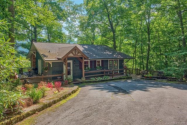 Front view of large asphalt driveway