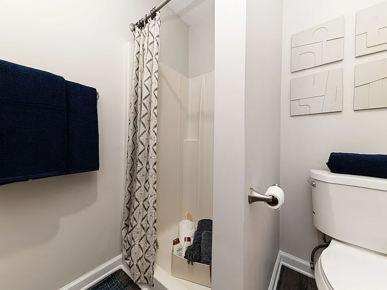 Bright bathroom with standup shower