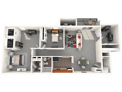 Floor plan 2 Bed 1.5 Bath Den MS