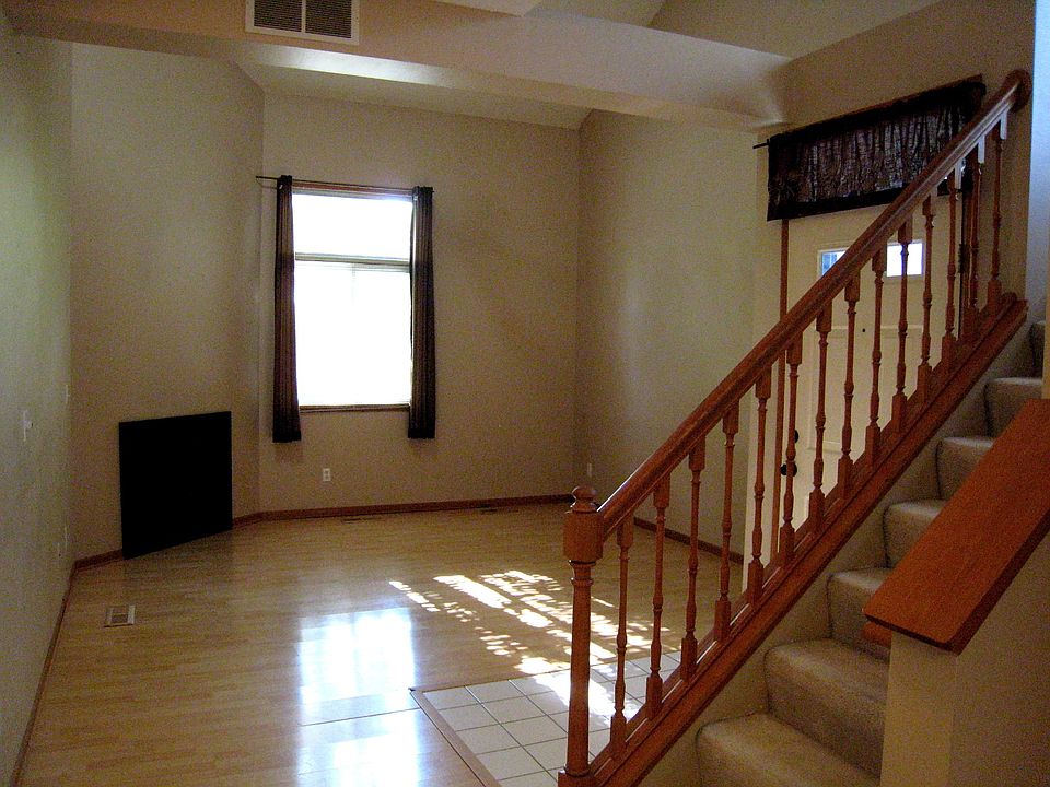 Vaulted living room with gas fireplace