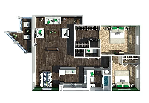 Floor plan 2 Bedroom | One Bathroom
