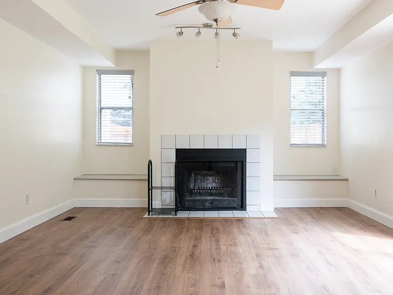 Main floor, functioning real wood fireplace