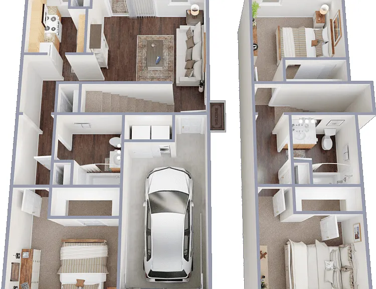 3 Bed 2 Bath Floorplan Diagram