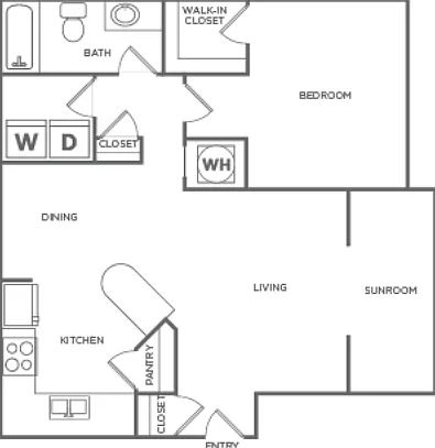 One Bedroom One Bath (840 SF) One Bedroom One Bath (840 SF)