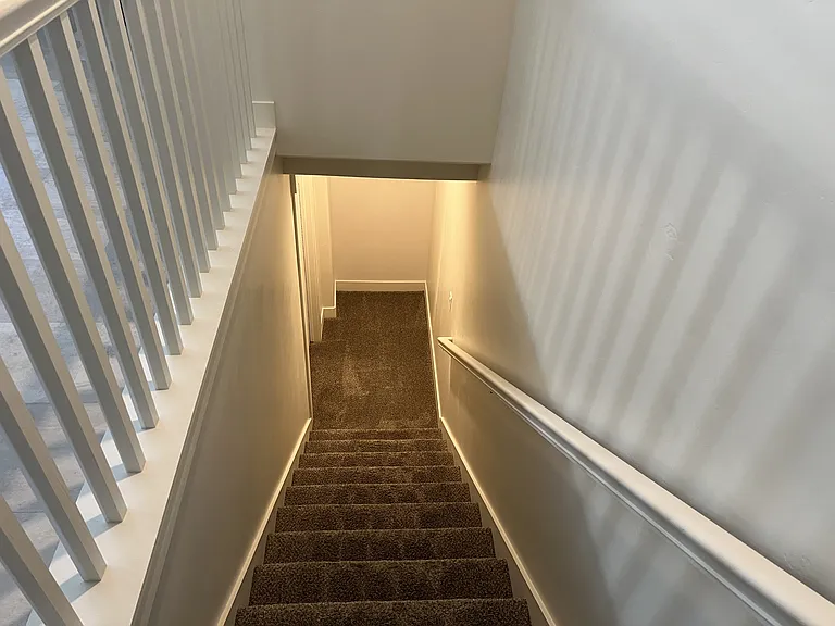 Headed down to the fully finished basement