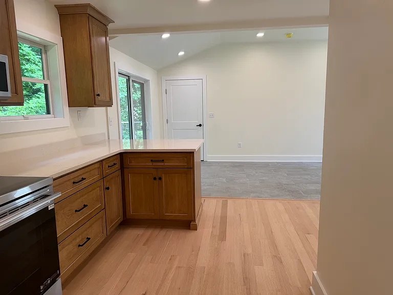 Kitchen with view to dining area
