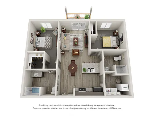 Floor plan 2 Bedroom 2 Bathroom Accessible