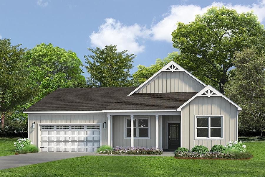 Vertical siding with porch