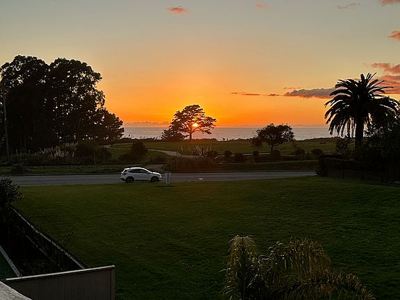 View of ocean and sunset from side deck!