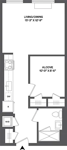 Floor plan Studio Alcove-J1A-2.1