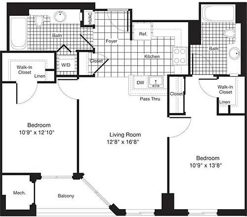 Floor plan 2 Bedrooms H