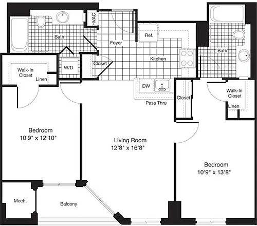 Floor plan 2 Bedrooms I