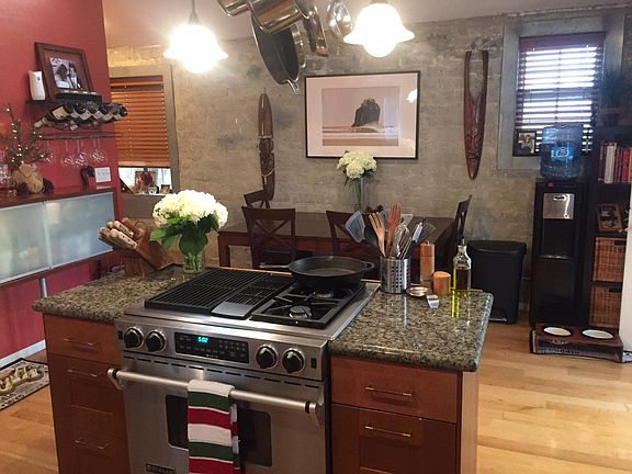 Kitchen looking into dining area