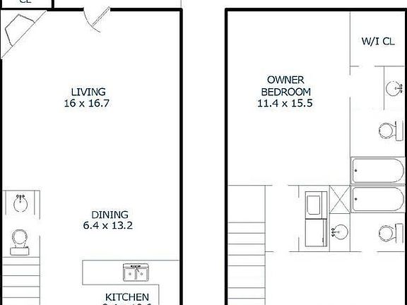 Floorplan 1,156 sq ft 2BR 2 1/2 Bath