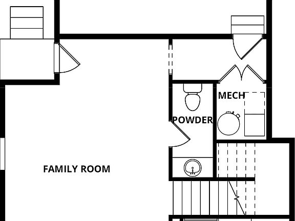 The first floor of the Carnation has the chef ready kitchen and family room.